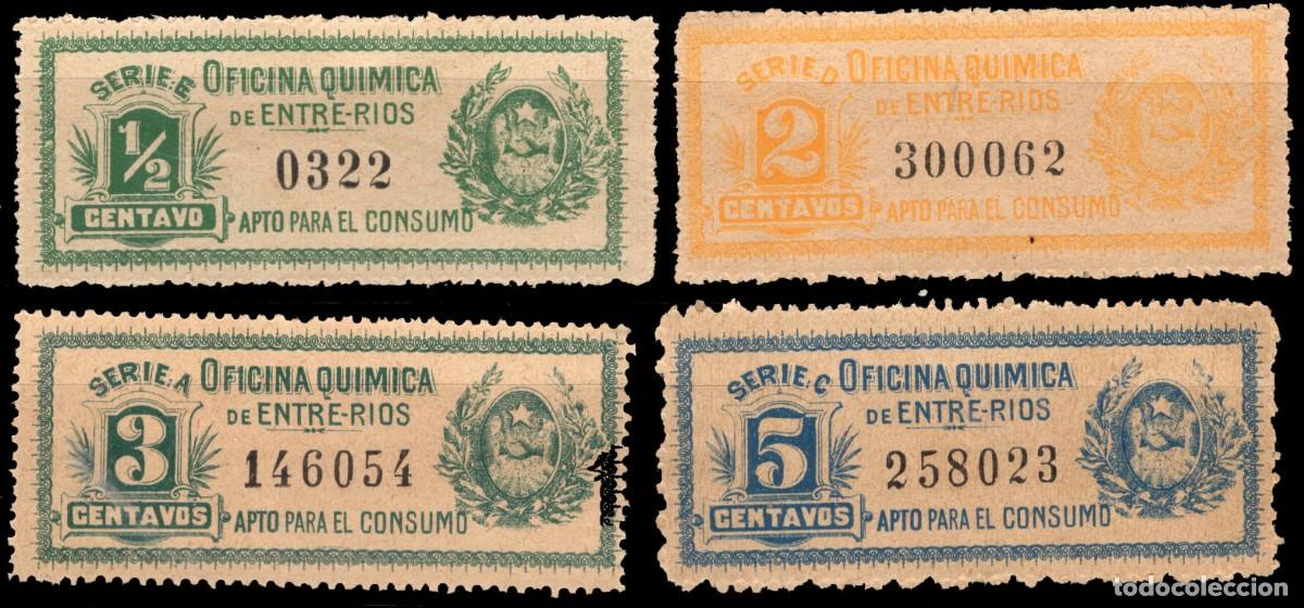 Sellos: Argentina, Prov. Entre Rios, fiscales, revenues, control de consumo