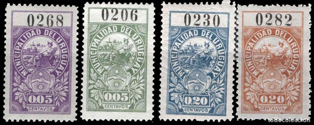 Sellos: Argentina, Prov. Entre Rios, municipalidad de Uruguay, revenues, fiscales