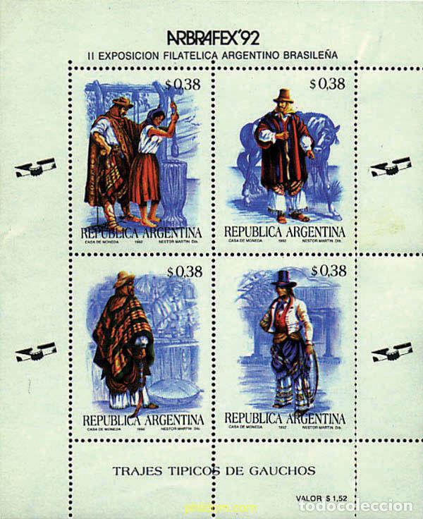 Sellos: 54682 MNH ARGENTINA 1992 ARBRAFEX 92. EXPOSICION FILATELICA ARGENTINA-BRASIL