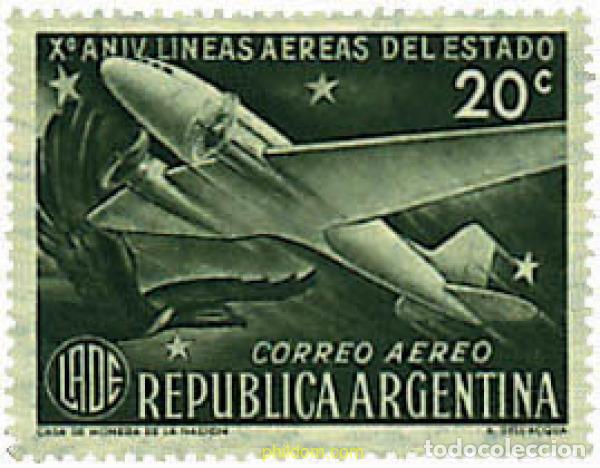 Sellos: 33230 MNH ARGENTINA 1951 10 ANIVERSARIO DE LAS LINEAS AEREAS NACIONALES