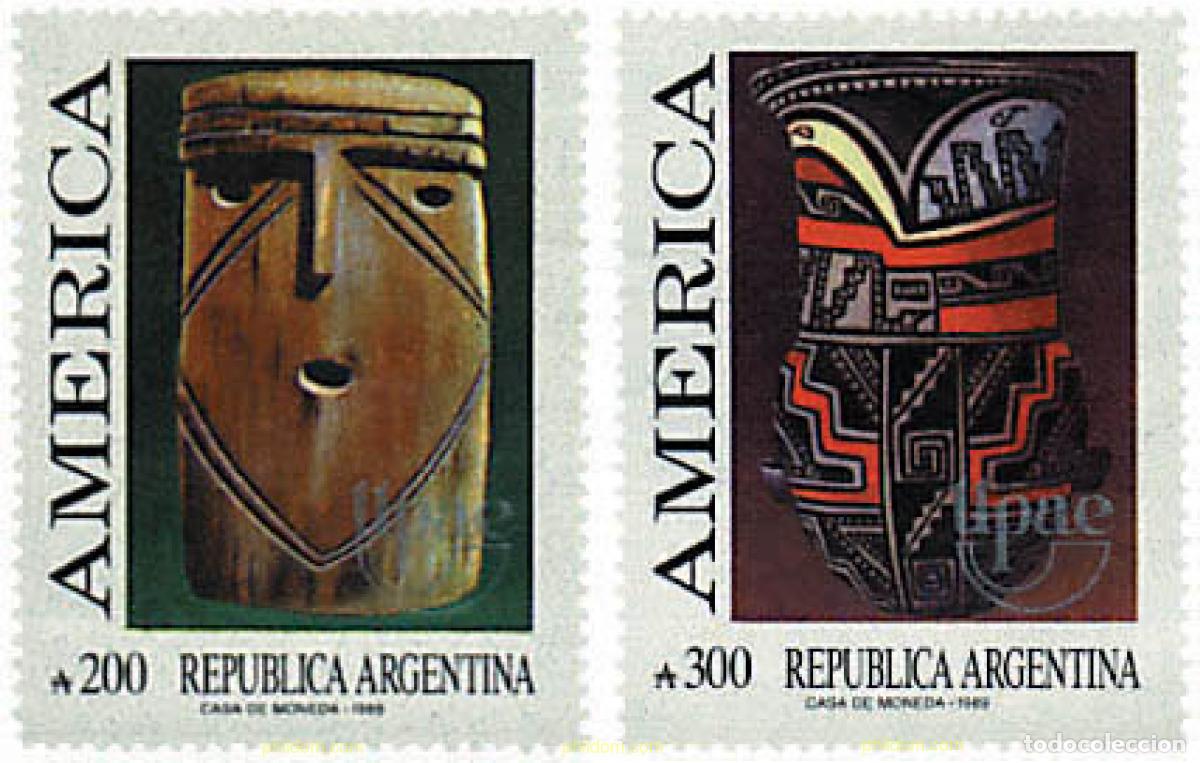 Sellos: 30957 MNH ARGENTINA 1989 AMERICA-UPAEP 1989 - PUEBLOS PRECOLOMBIANOS, USOS Y COSTUMBRES