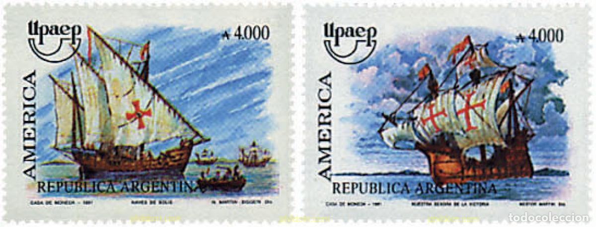 Sellos: 30960 MNH ARGENTINA 1991 AMERICA-UPAEP 1991 - VIAJES DEL DESCUBRIMIENTO