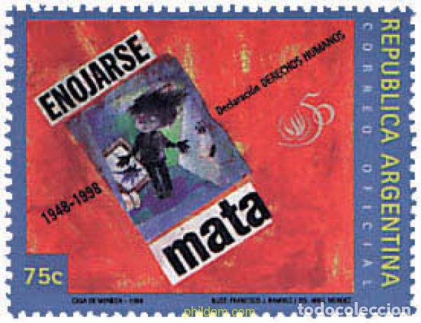 Sellos: 159397 MNH ARGENTINA 1998 50 ANIVERSARIO DE LA DECLARACION EUROPEA DE LOS DERECHOS HUMANOS