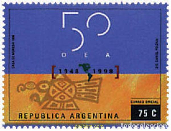 Sellos: 159392 MNH ARGENTINA 1998 50 ANIVERSARIO DE LA OEA (ORGANIZACION DE ESTADOS AMERICANOS)