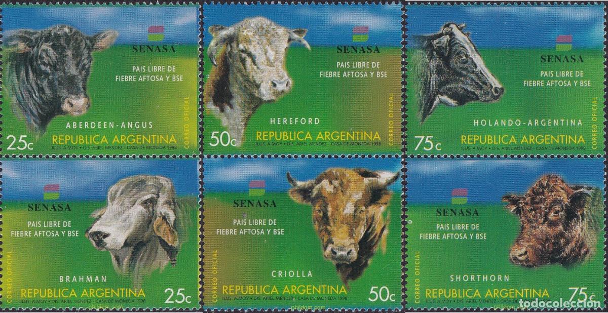 Sellos: 159384 MNH ARGENTINA 1998 SENASA, PAIS LIBRE DE FIEBRE AFTOSA Y BSE