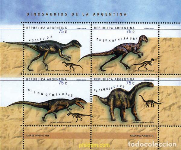 Sellos: 283737 MNH ARGENTINA 1998 DINOSAURIOS DE ARGENTINA