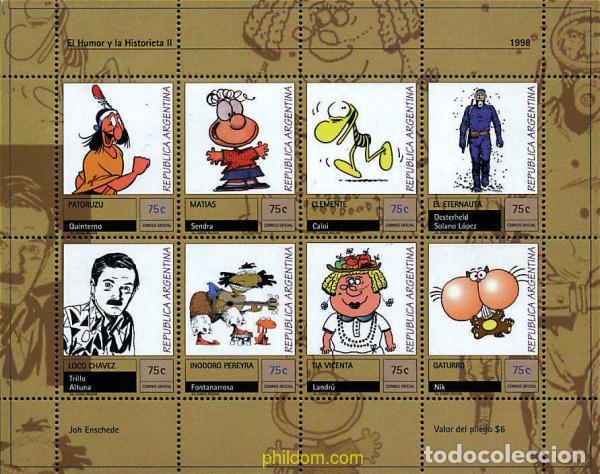 Sellos: 260693 MNH ARGENTINA 1998 HUMOR Y HISTORIETAS