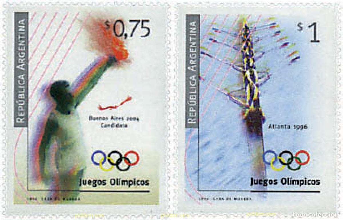 Sellos: 41470 MNH ARGENTINA 1996 26 JUEGOS OLIMPICOS VERANO ATLANTA 1996 - CANDIDATURA BUENOS AIRES 2004