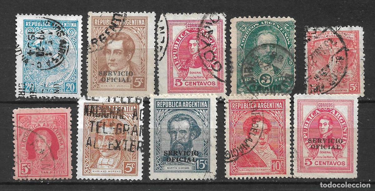 Sellos: argentina lote 10 sellos usados - 23/8