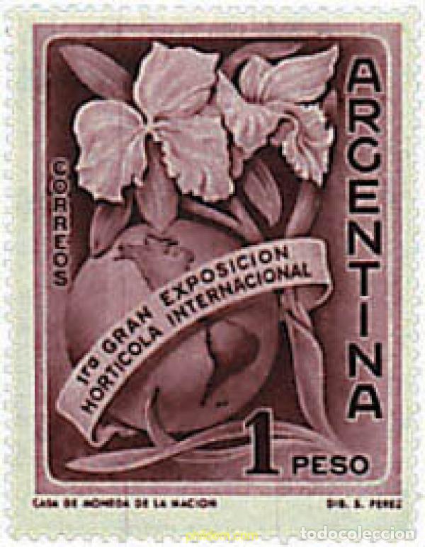 Sellos: 300454 HINGED ARGENTINA 1959 1 GRAN EXPOSICION HORTICOLA INTERNACIONAL
