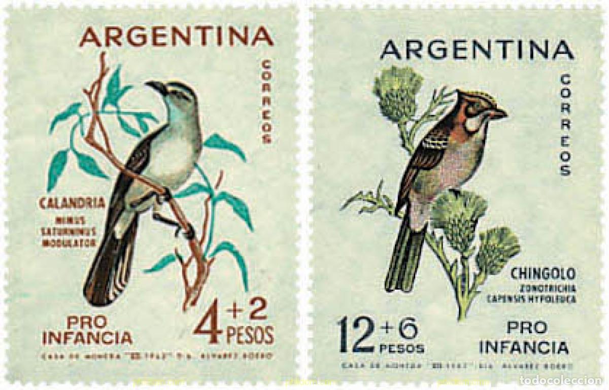 Sellos: 31760 MNH ARGENTINA 1962 PRO INFANCIA. AVES