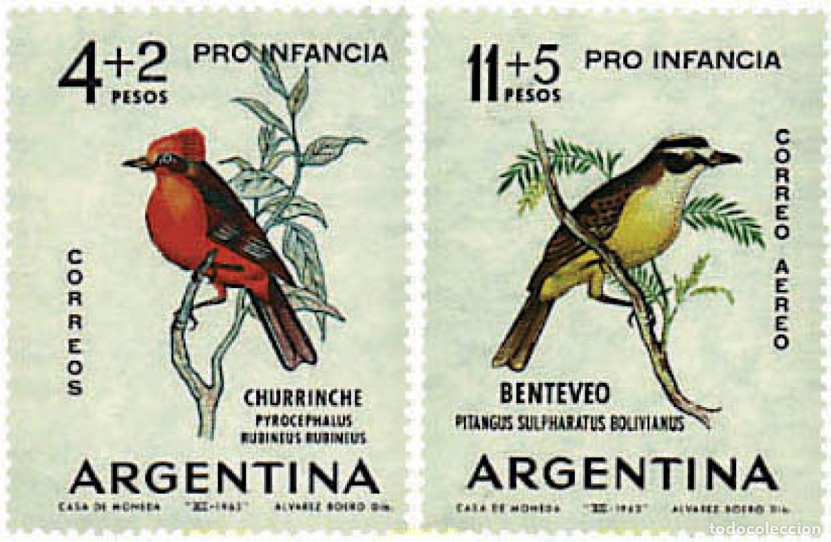 Sellos: 31759 MNH ARGENTINA 1963 PRO INFANCIA. AVES