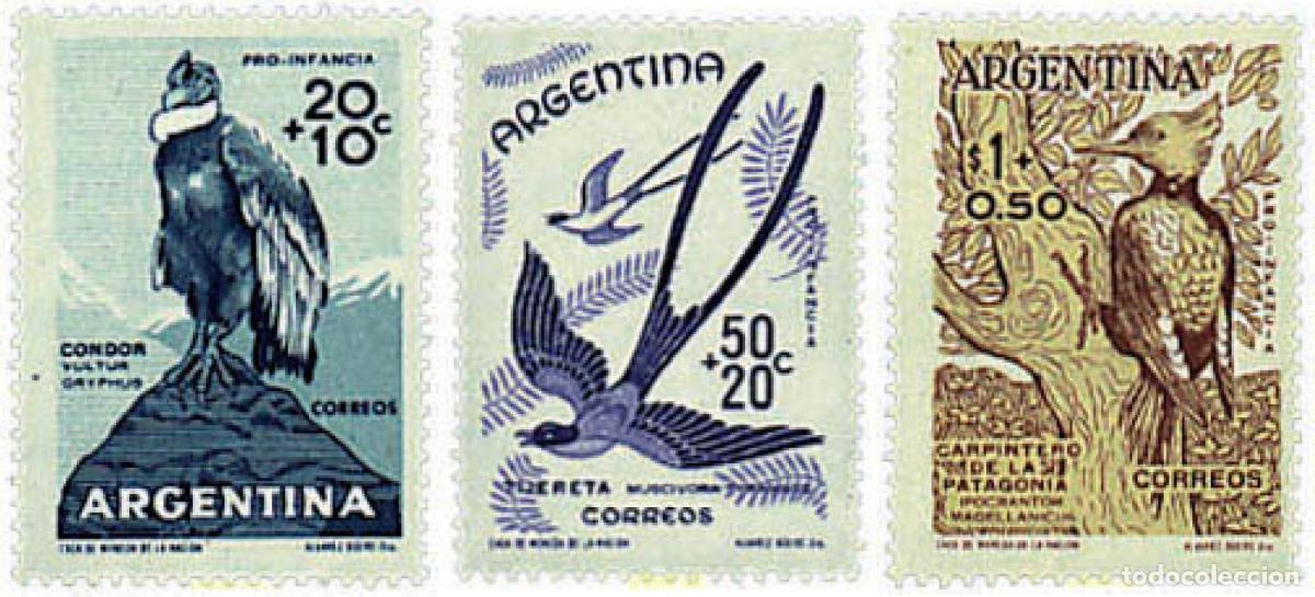 Sellos: 335678 MNH ARGENTINA 1960 PRO INFANCIA. AVES