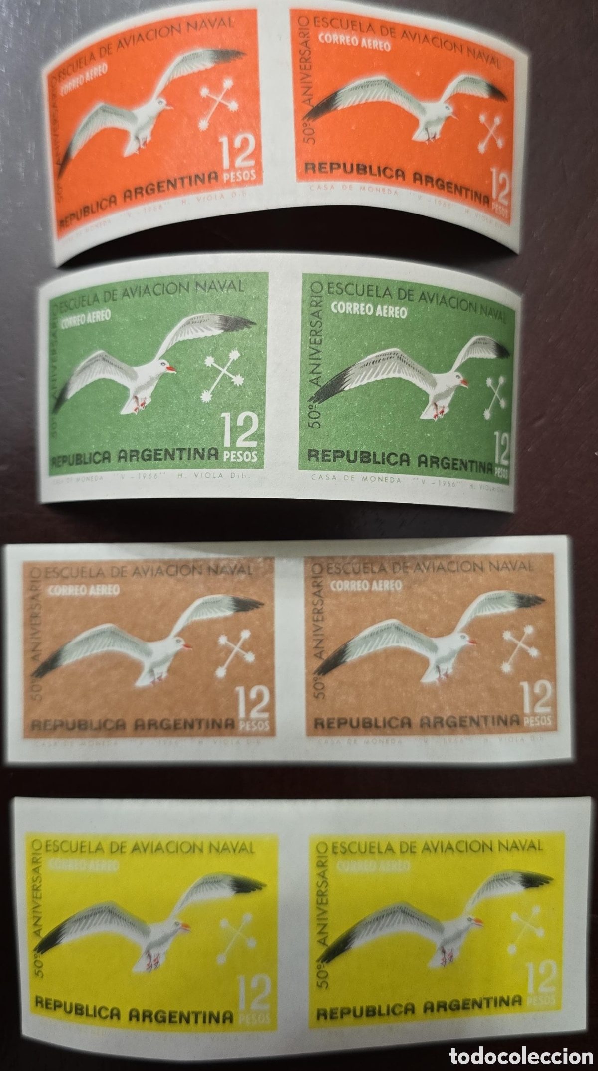 Sellos: CA) Argentina 1966 50th anniversary of the Naval Aviation School. Mnh.