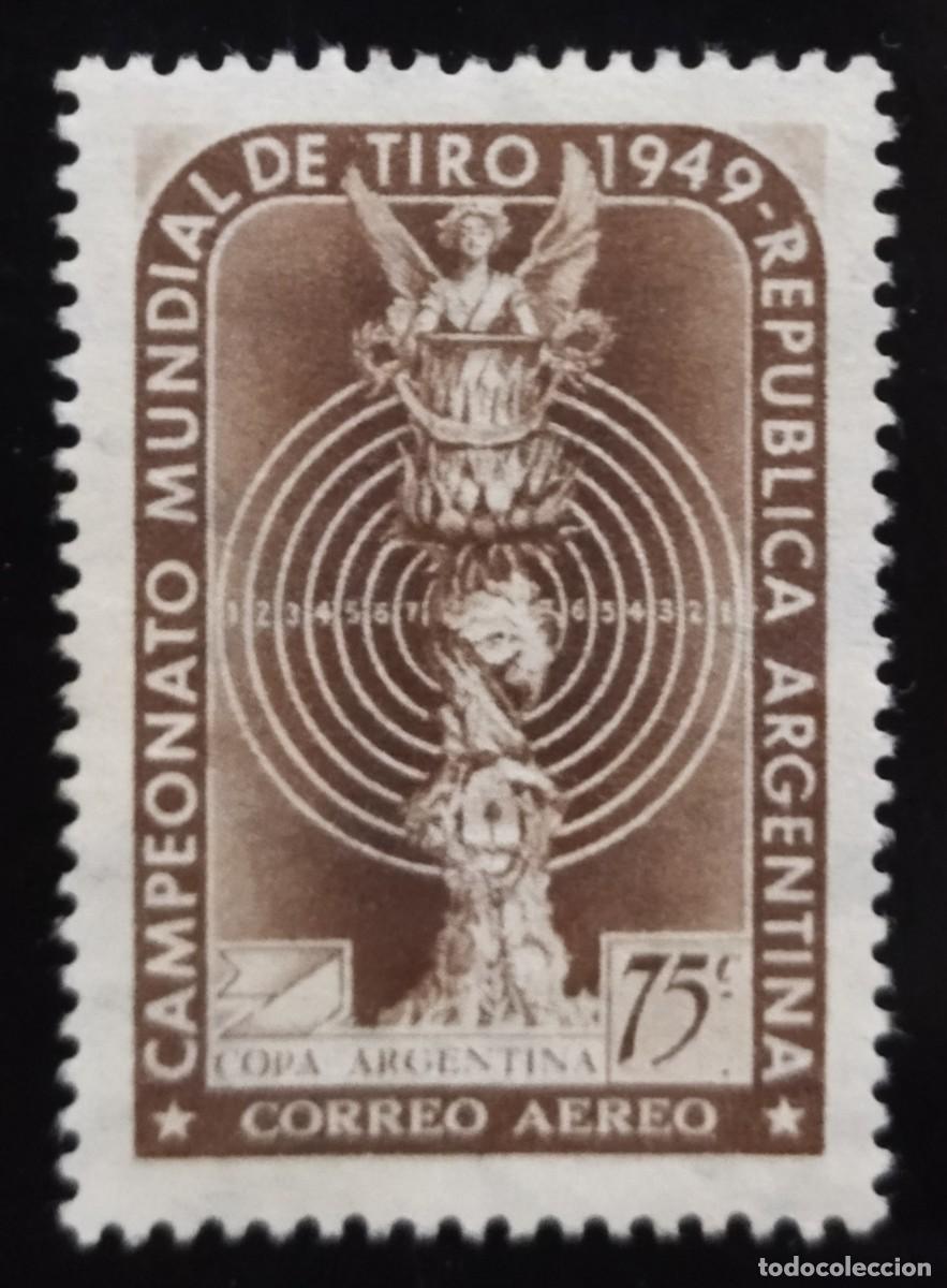 Sellos: ARGENTINA 1949 Campeonato internacional de tiro. A&eacute;reo. USADO.