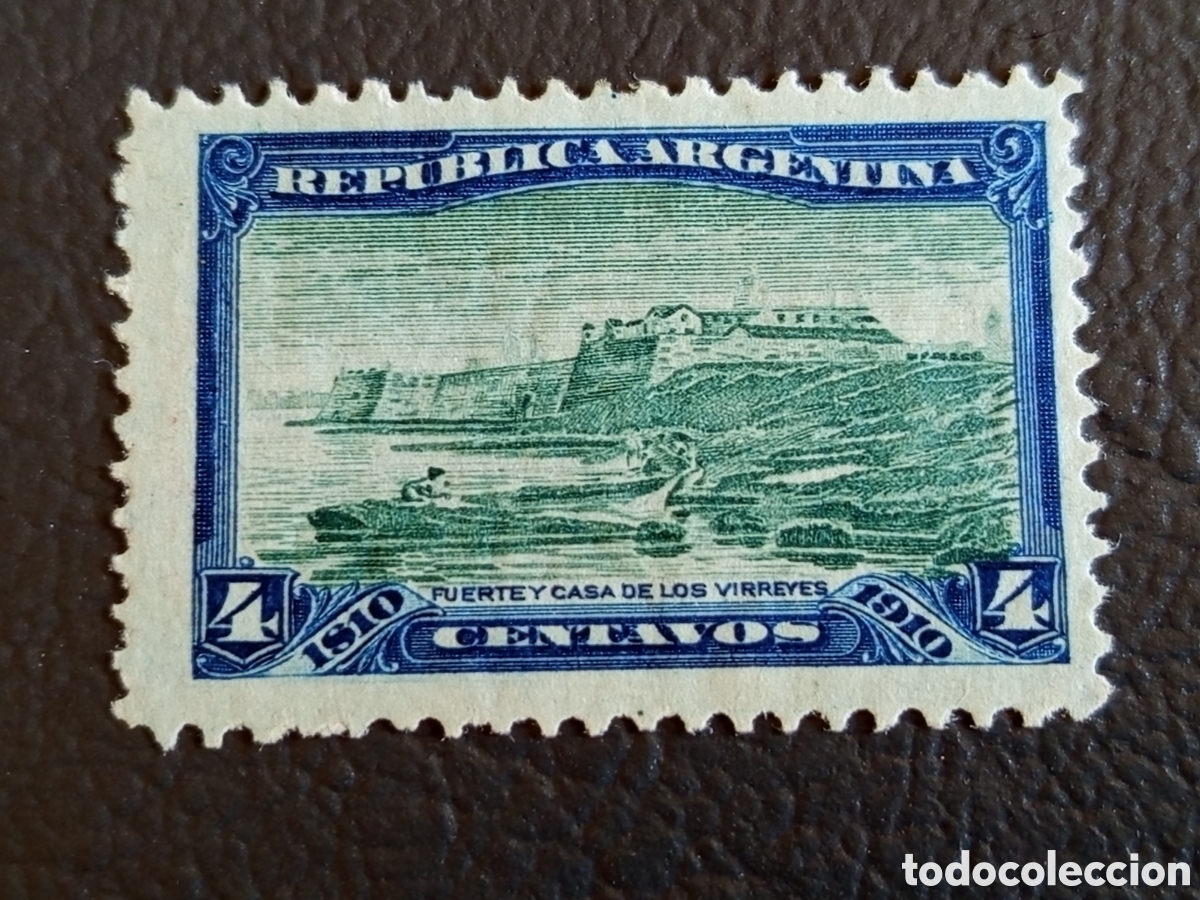 Sellos: Sello Argentina 1910 Centenario Fuerte de los Virreyes 4c Yvert 154 MH