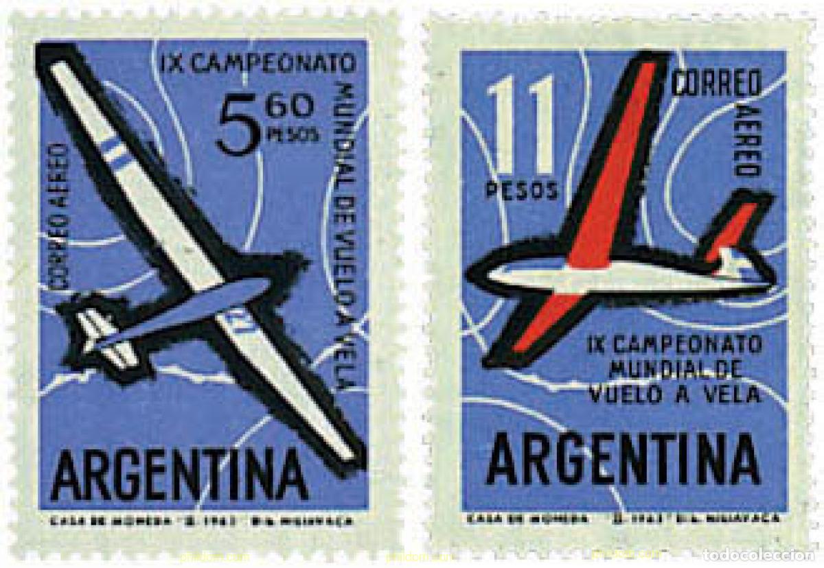Sellos: 26427 MNH ARGENTINA 1963 9 CAMPEONATO DEL MUNDO DE VUELO A VELA