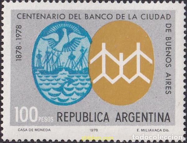 Sellos: 26434 MNH ARGENTINA 1978 CENTENARIO DE LA BANCA NACIONAL DE BUENOS AIRES