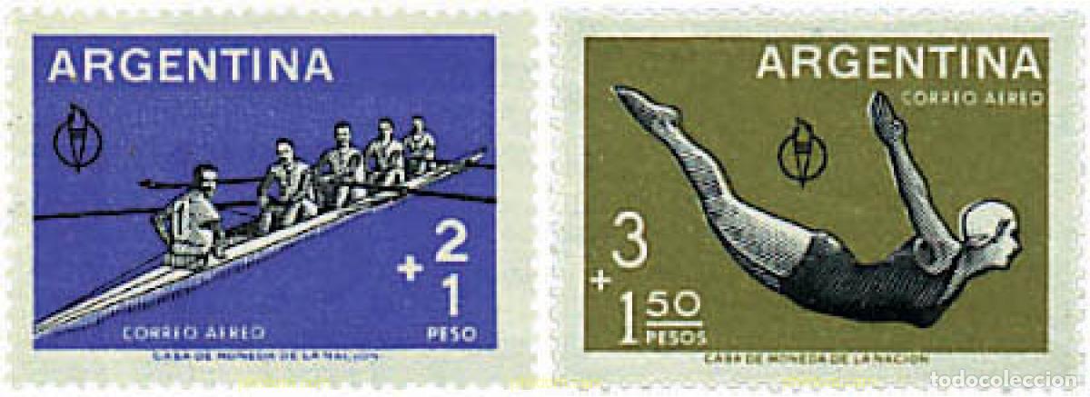 Sellos: 253478 MNH ARGENTINA 1959 3 JUEGOS DEPORTIVOS PANAMERICANOS EN CHICAGO