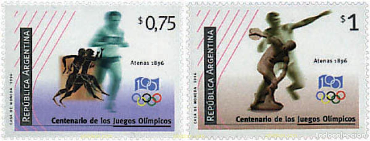 Sellos: 28170 MNH ARGENTINA 1996 CENTENARIO DE LOS JUEGOS OLIMPICOS