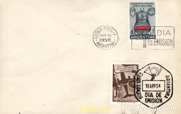 Sellos: 16656 MNH ARGENTINA 1958 INAUGURACION DEL FERROCARRIL YACUIBA-SANTA CRUZ
