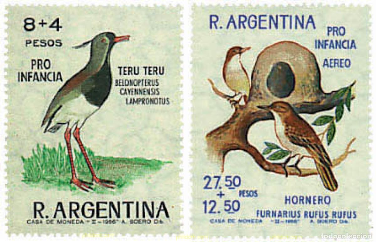 Sellos: 34969 MNH ARGENTINA 1966 PRO INFANCIA. AVES