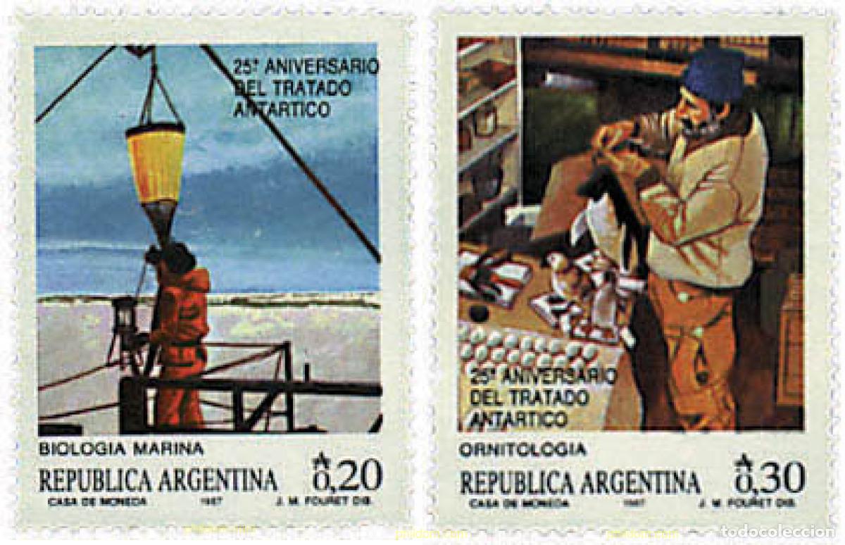Sellos: 36455 MNH ARGENTINA 1987 25 ANIVERSARIO DEL TRATADO DE LA ANTARTIDA