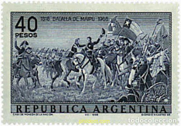 Sellos: 29297 MNH ARGENTINA 1968 150 ANIVERSARIO DE LA BATALLA MAIPU.