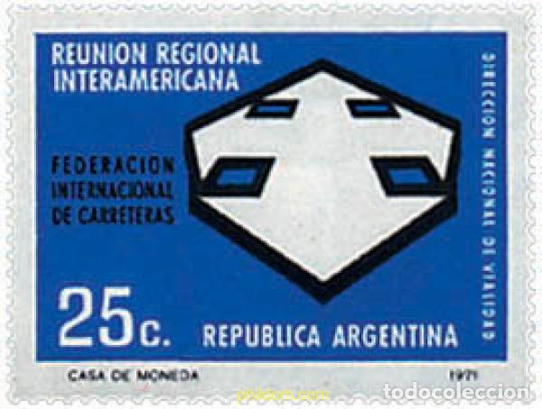 Sellos: 39180 MNH ARGENTINA 1971 FEDERACION INTERNACIONAL DE CARRETERAS