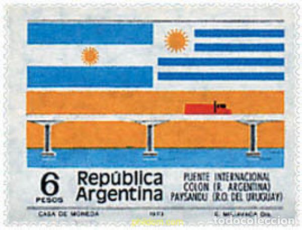 Sellos: 39183 MNH ARGENTINA 1975 PUENTE INTERNACIONAL ENTRE ARGENTINA Y URUGUAY