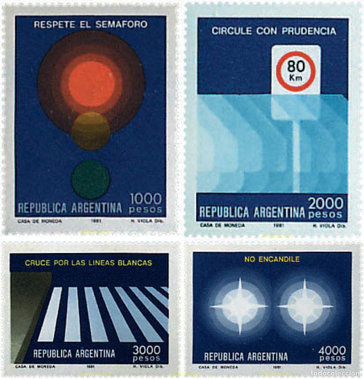 Sellos: 39187 MNH ARGENTINA 1981 SEGURIDAD VIAL