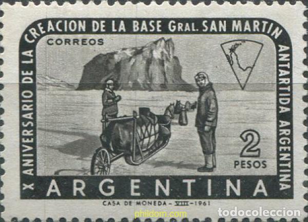 Sellos: 50787 MNH ARGENTINA 1961 10 ANIVERSARIO DE LA BASE GENERAL SAN MARTIN EN LA ANTARTIDA