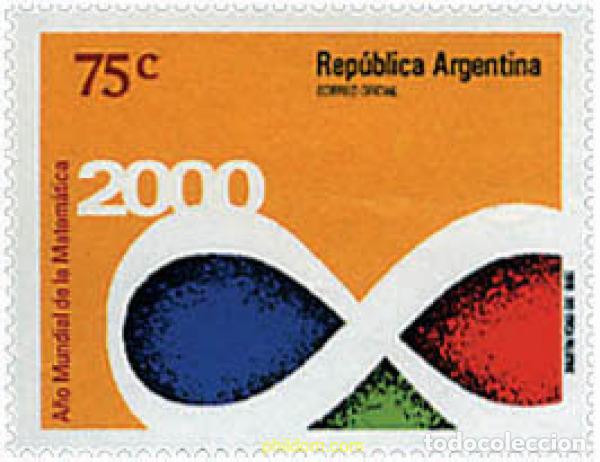 Sellos: 75790 MNH ARGENTINA 2000 A&Ntilde;O MUNDIAL DE LAS MATEMATICAS