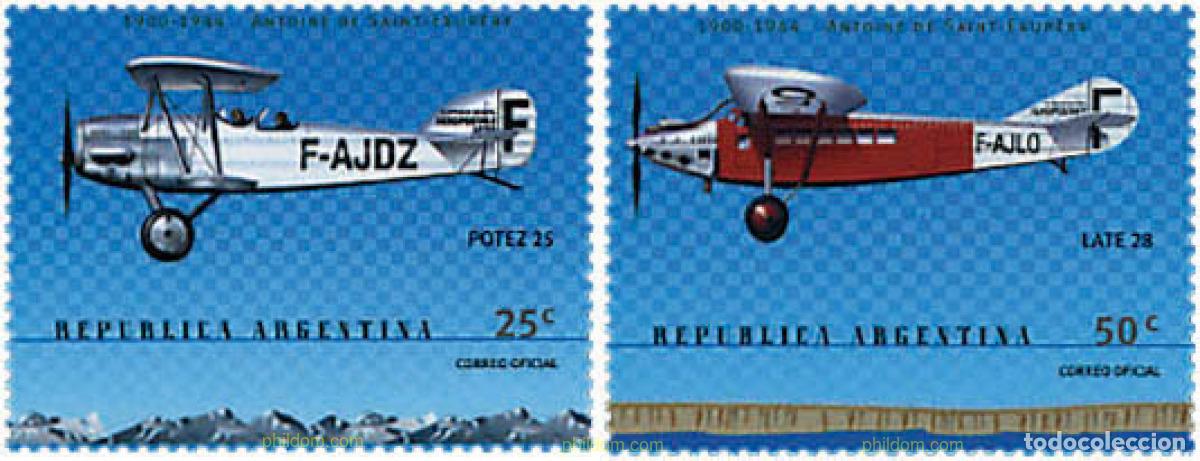 Sellos: 75797 MNH ARGENTINA 2000 AEROFILA 2000. EXPOSICION FILATELICA. CENTENARIO DEL NACIMIENTO DE ANTOINE