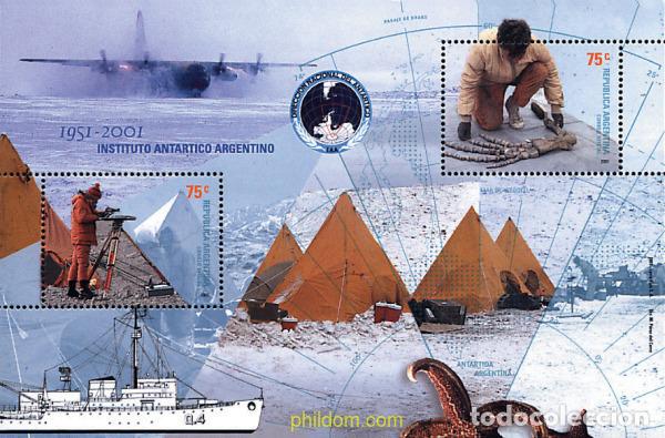 Sellos: 97618 MNH ARGENTINA 2001 50 ANIVERSARIO DEL INSTITUTO ANTARTICO ARGENTINO