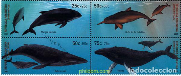Sellos: 4589 MNH ARGENTINA 2001 CETACEOS