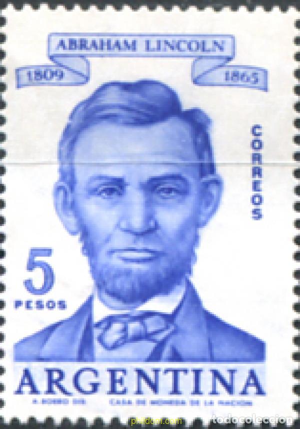 Sellos: 283209 MNH ARGENTINA 1960 ABRAHAM LINCOLN - PRESIDENTE DE ESTADOS UNIDOS