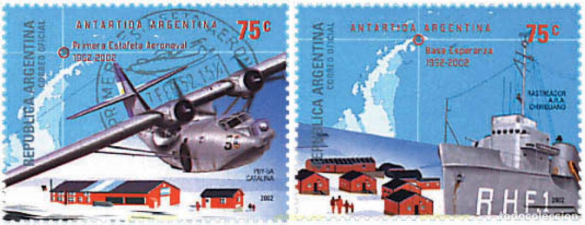 Sellos: 89781 MNH ARGENTINA 2002 ANTARTIDA ARGENTINA. 50 ANIVERSARIO DE LA BASE ESPERANZA