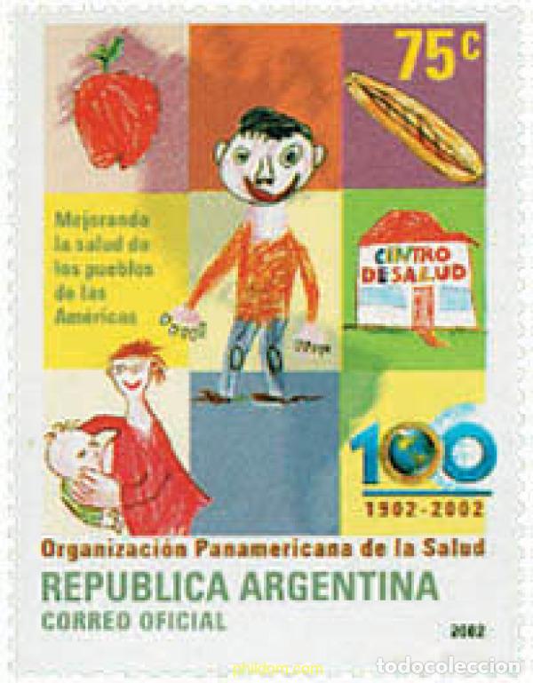 Sellos: 98691 MNH ARGENTINA 2002 CENTENARIO DE LA ORGANIZACION PANAMERICANA DE LA SALUD