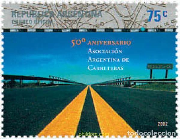 Sellos: 106185 MNH ARGENTINA 2002 50 ANIVERSARIO DE LA ASOCIACION ARGENTINA DE CARRETERAS