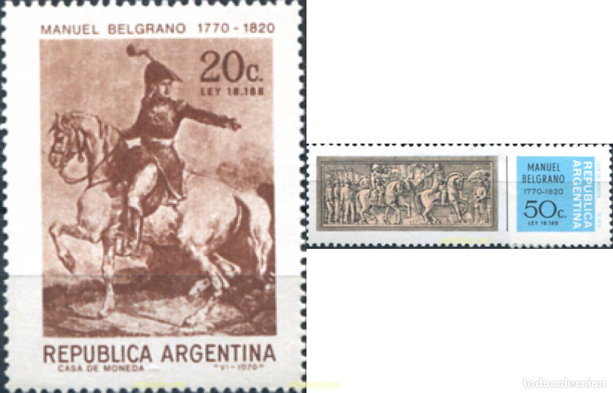 Sellos: 29295 MNH ARGENTINA 1970 200 ANIVERSARIO DEL GENERAL MANUEL BELGRANO