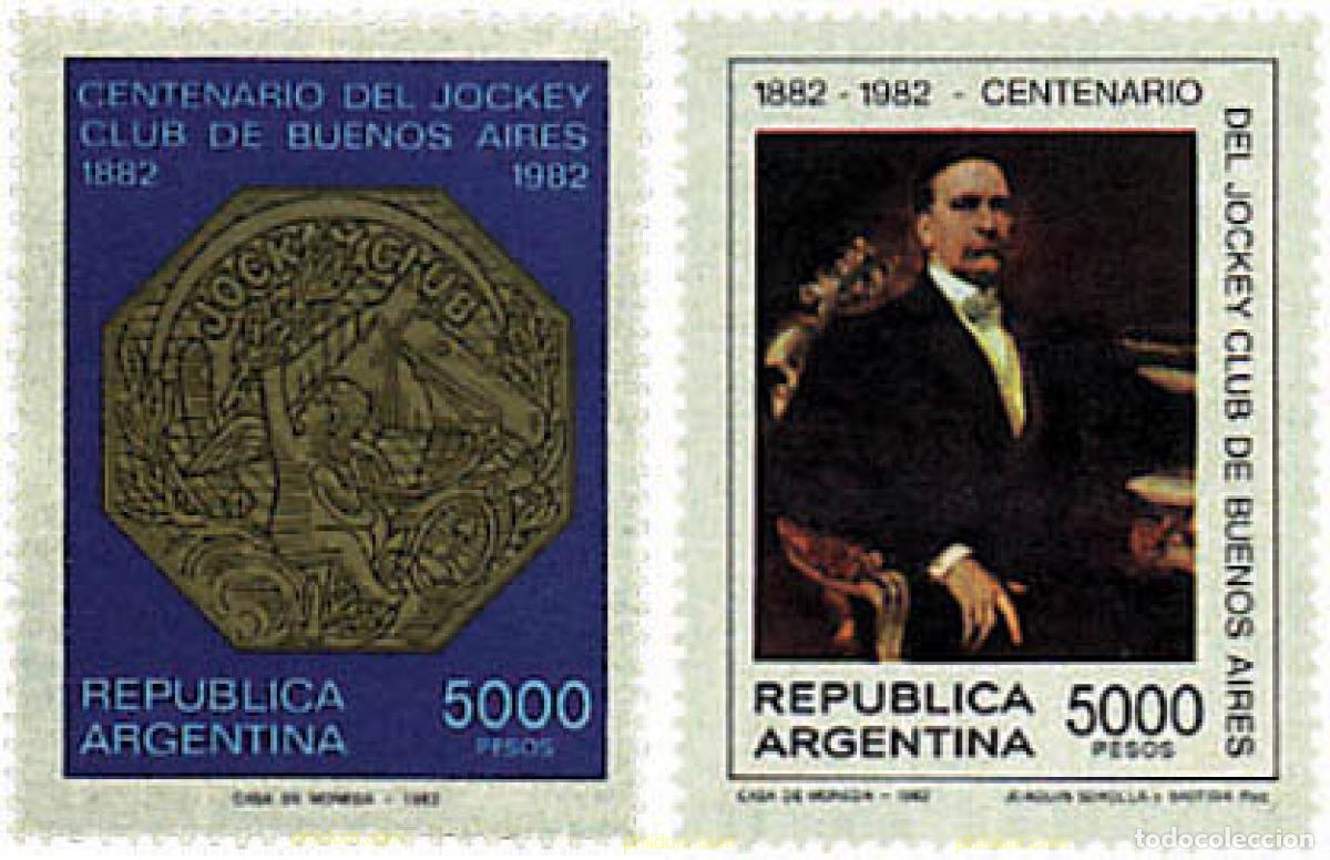 Sellos: 26440 MNH ARGENTINA 1982 CENTENARIO DEL JOCKEY CLUB DE BUENOS AIRES.