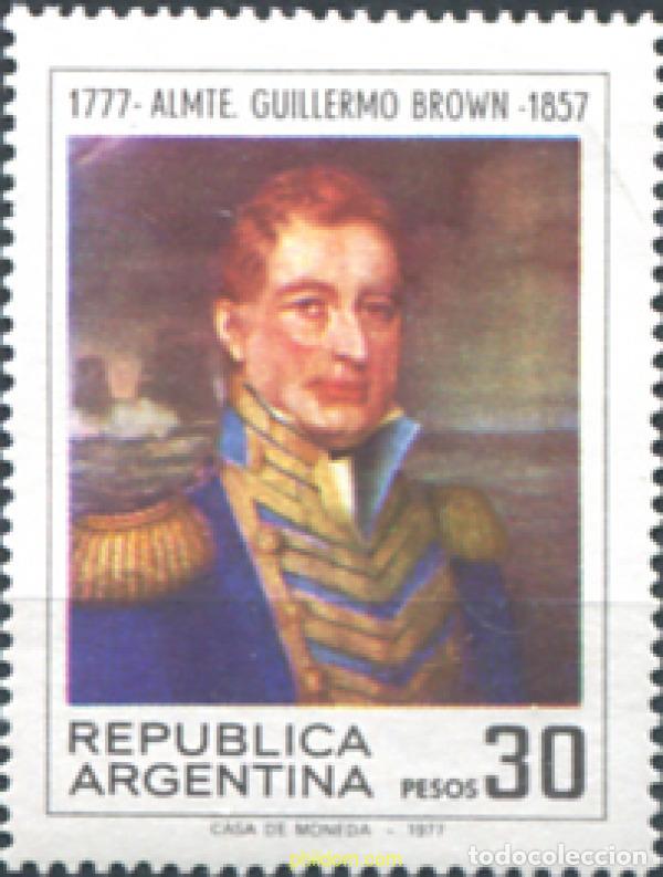 Sellos: 283394 MNH ARGENTINA 1977 200 ANIVERSARIO DEL NACIMIENTO DEL ALMIRATNTE GUILLERMO BROWN