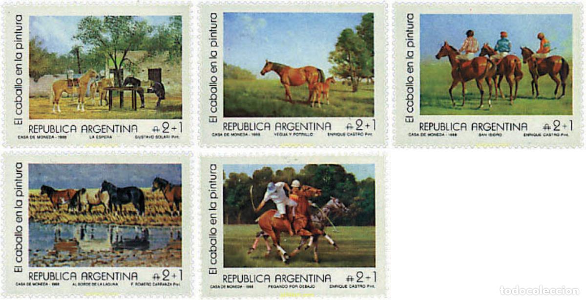 Sellos: 29441 MNH ARGENTINA 1988 EL CABALLO EN LA PINTURA