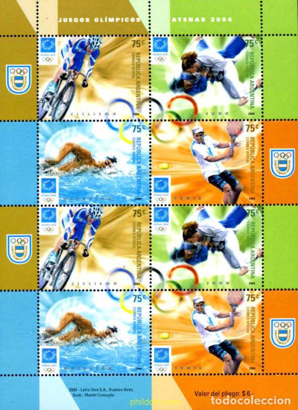 Sellos: 254444 MNH ARGENTINA 2004 28 JUEGOS OLIMPICOS DE VERANO ATENAS 2004