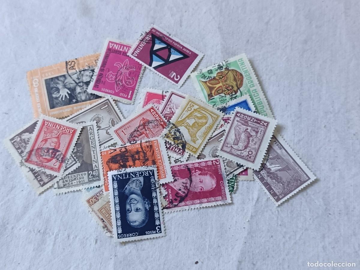 Sellos: Lote con 25 sellos extranjeros, Argentina