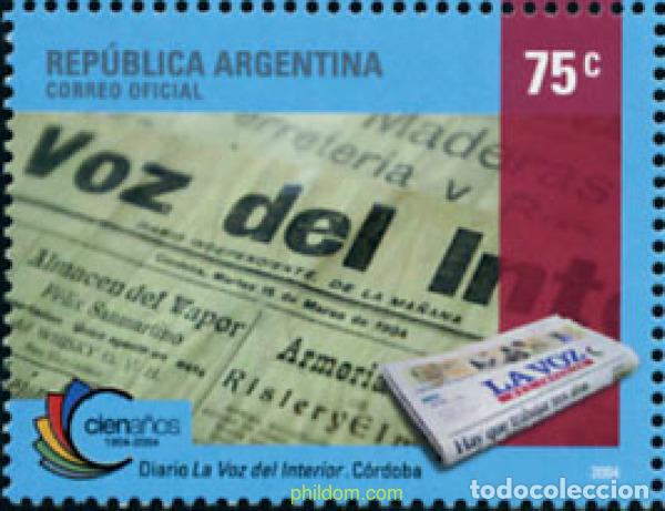 Sellos: 149257 MNH ARGENTINA 2004 CENTENARIO DEL PERIODICO &rdquo;LA VOZ DEL INTERIOR&rdquo;