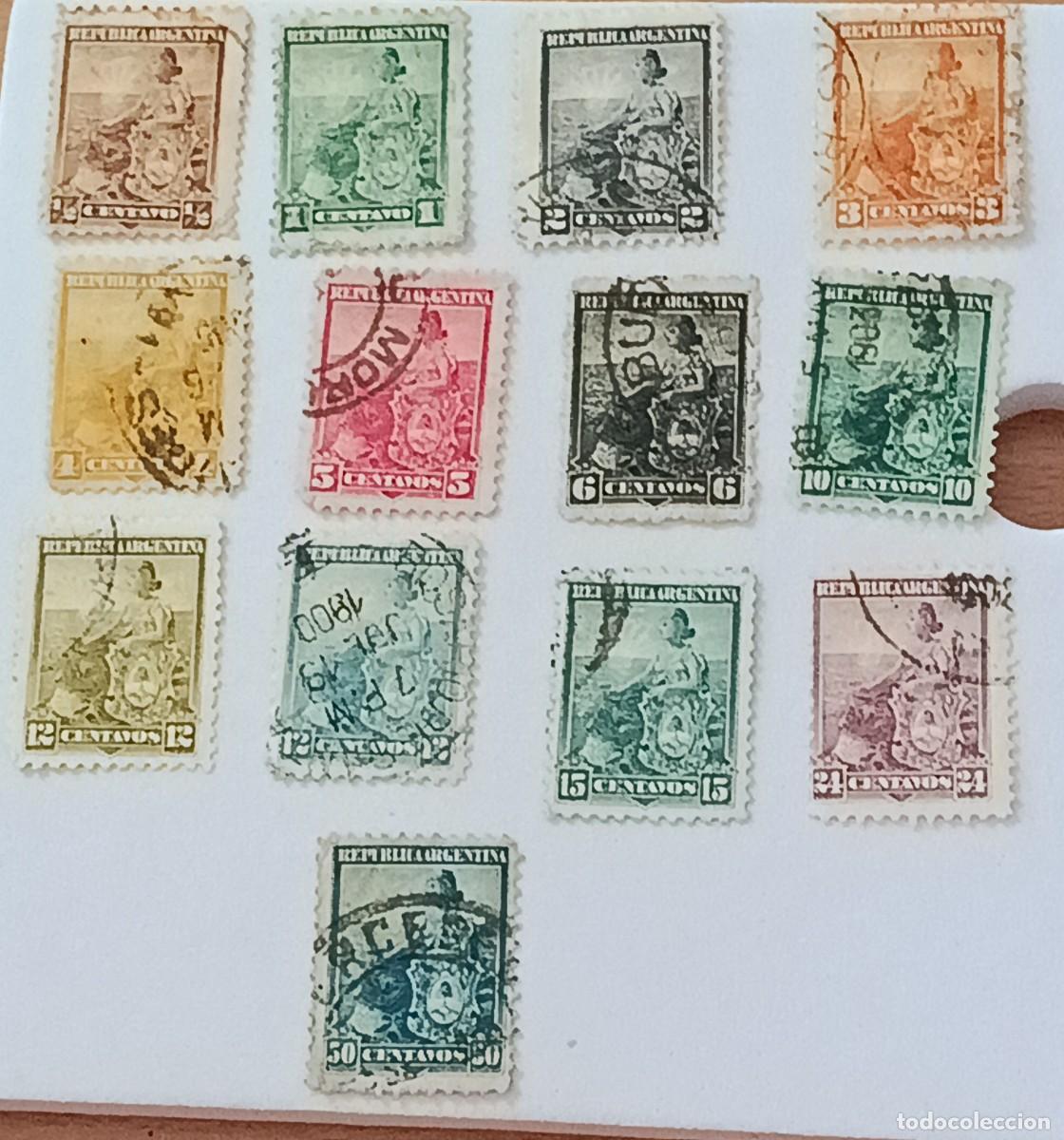 Sellos: Sellos Argentina 1899 -1903 Libertad con escudo.