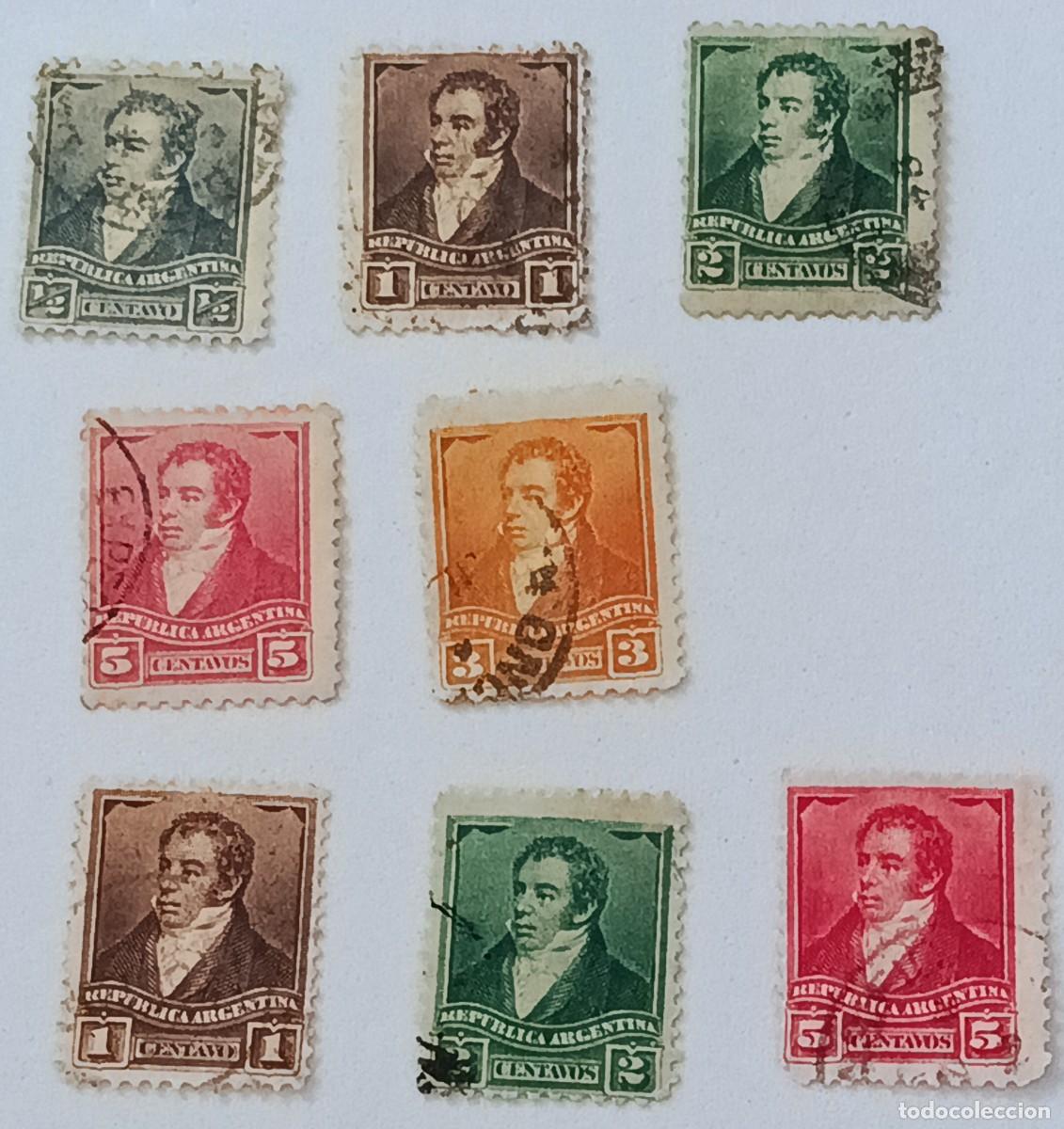 Francobolli: Sellos Argentina 1892 -1895 Bernardino Rivadavia, 1.780 - 1.845, diferentes marcas de agua.