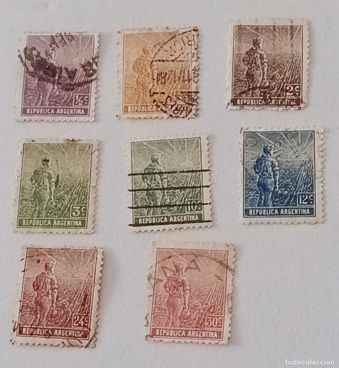 Sellos: Sellos Argentina 1912 -1913 Granjero y sol naciente.